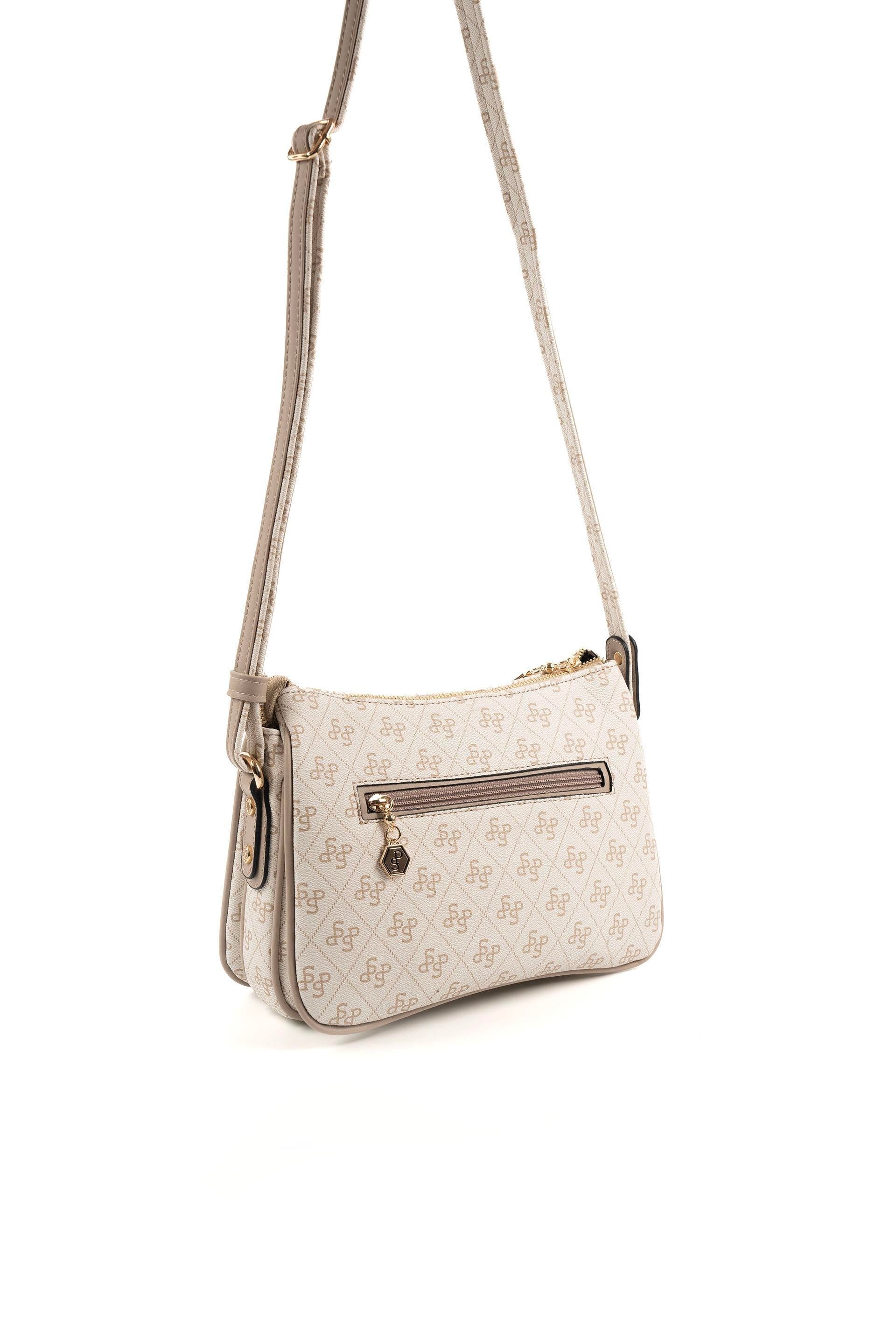 Silver & Polo Bej - Kum SP818 Kadın Çapraz Çanta