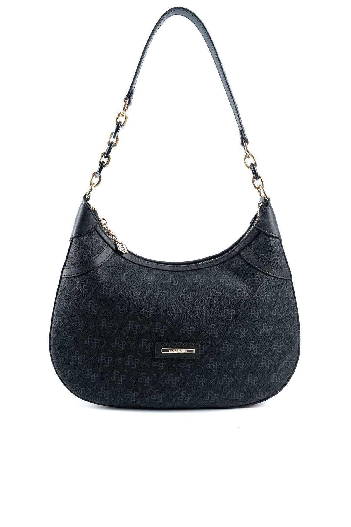 Silver & Polo Siyah Bordo SP1255 Kadın Omuz Çantası
