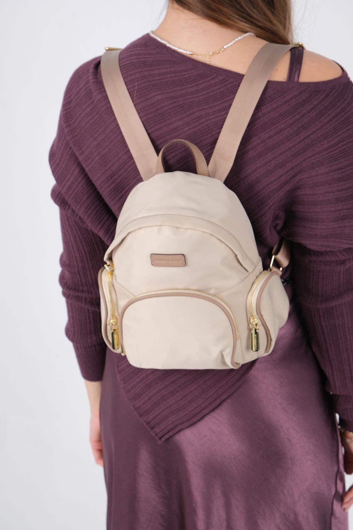 Silver & Polo SP1208 Kadın Sırt Çantası Bej-Kum