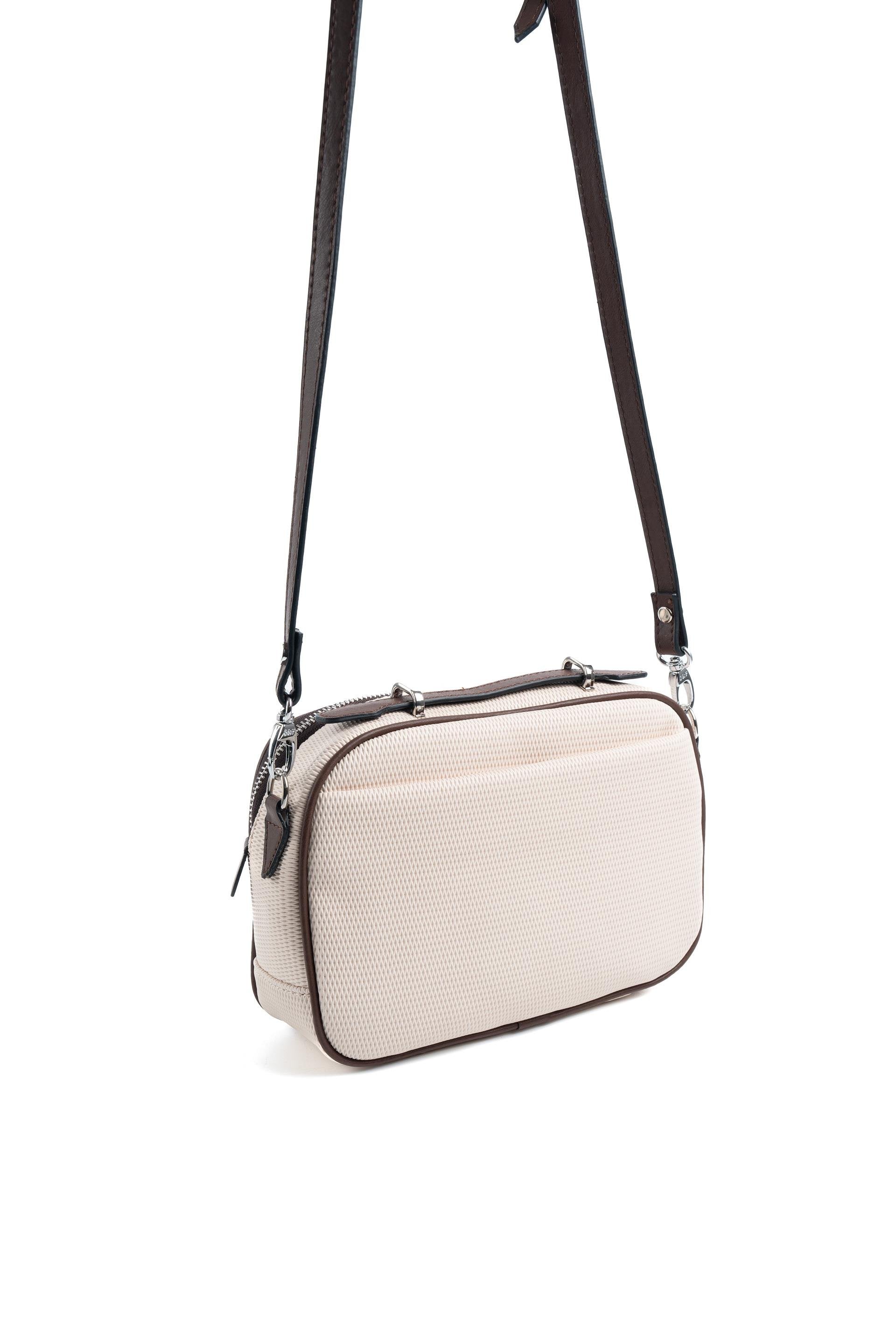 Silver & Polo Bej - Kahve SP1186 Kadın Çapraz Çanta