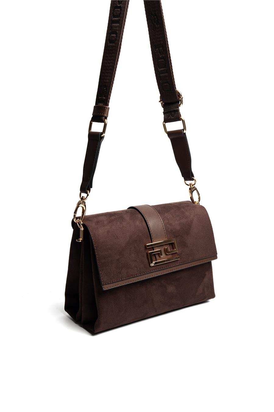 Silver & Polo SP1009 Kadın Çapraz Çanta Süet Kahve