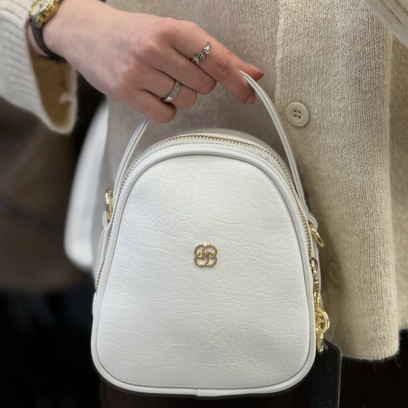 Nas Bag Beyaz Üç Bölmeli Mini Çapraz & El Çantası – 948