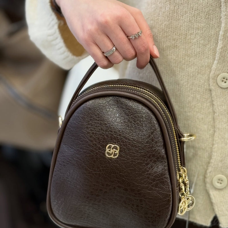 Nas Bag Acı Kahve Üç Bölmeli Mini Çapraz & El Çantası – 948