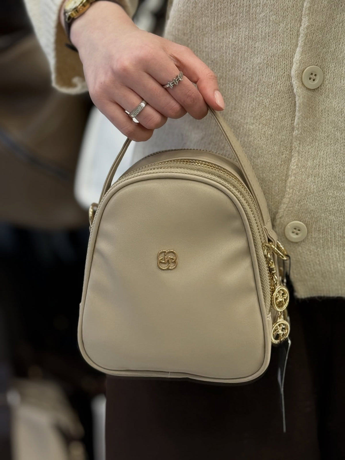 Nas Bag Kum Üç Bölmeli Mini Çapraz & El Çantası – 948