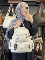 Nas Bag Çok Bölmeli Kadın Deri Sırt Çantası - 951