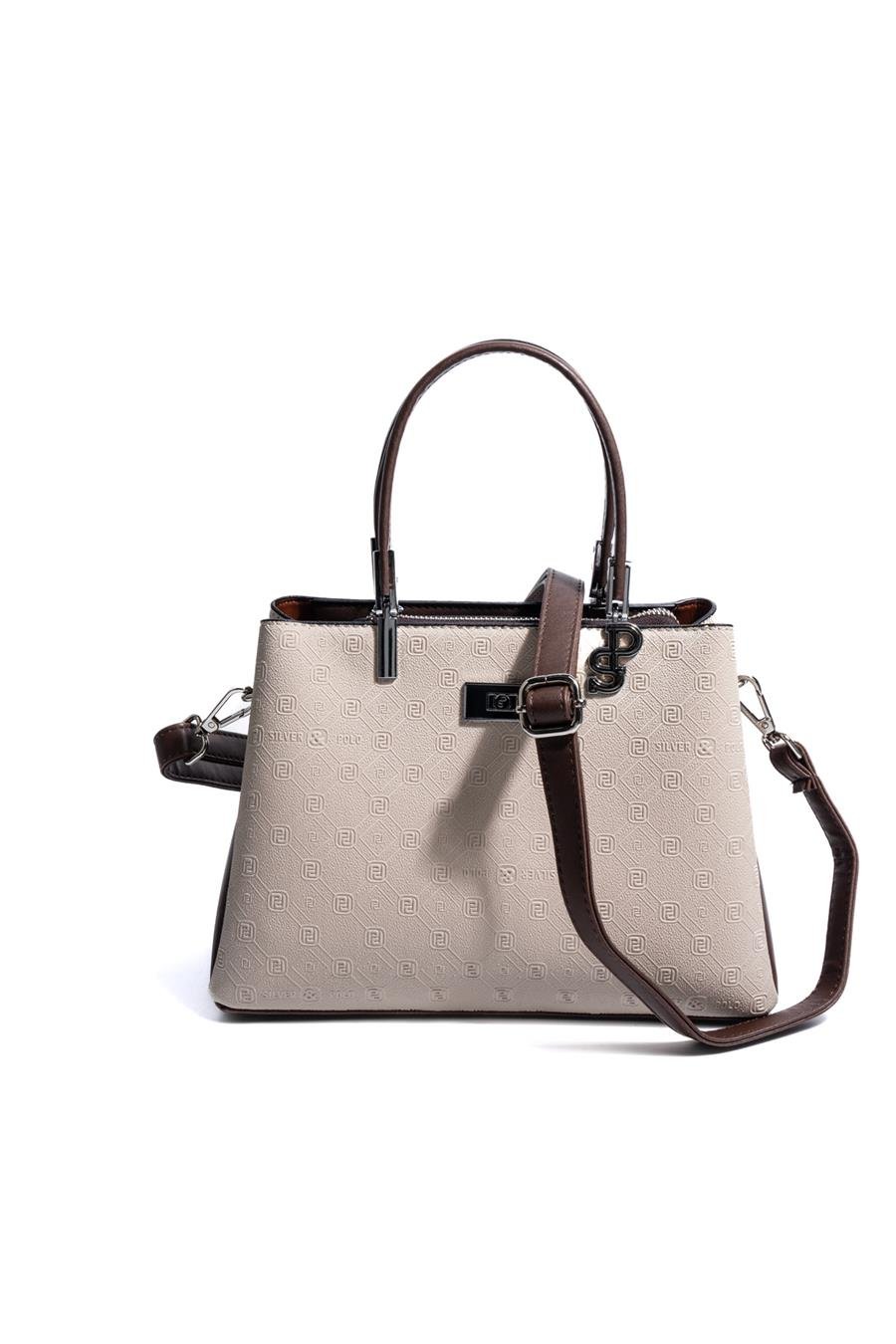 Silver & Polo SP1098 Kadın El Çantası Fashion Bej-Kahve