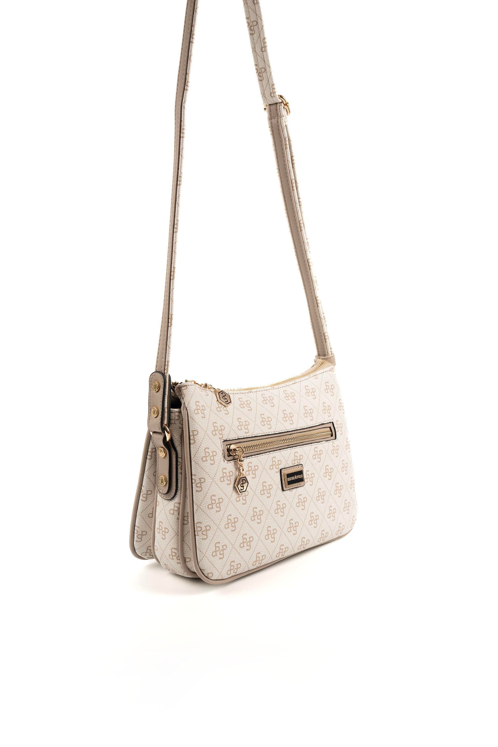 Silver & Polo Bej - Kum SP818 Kadın Çapraz Çanta