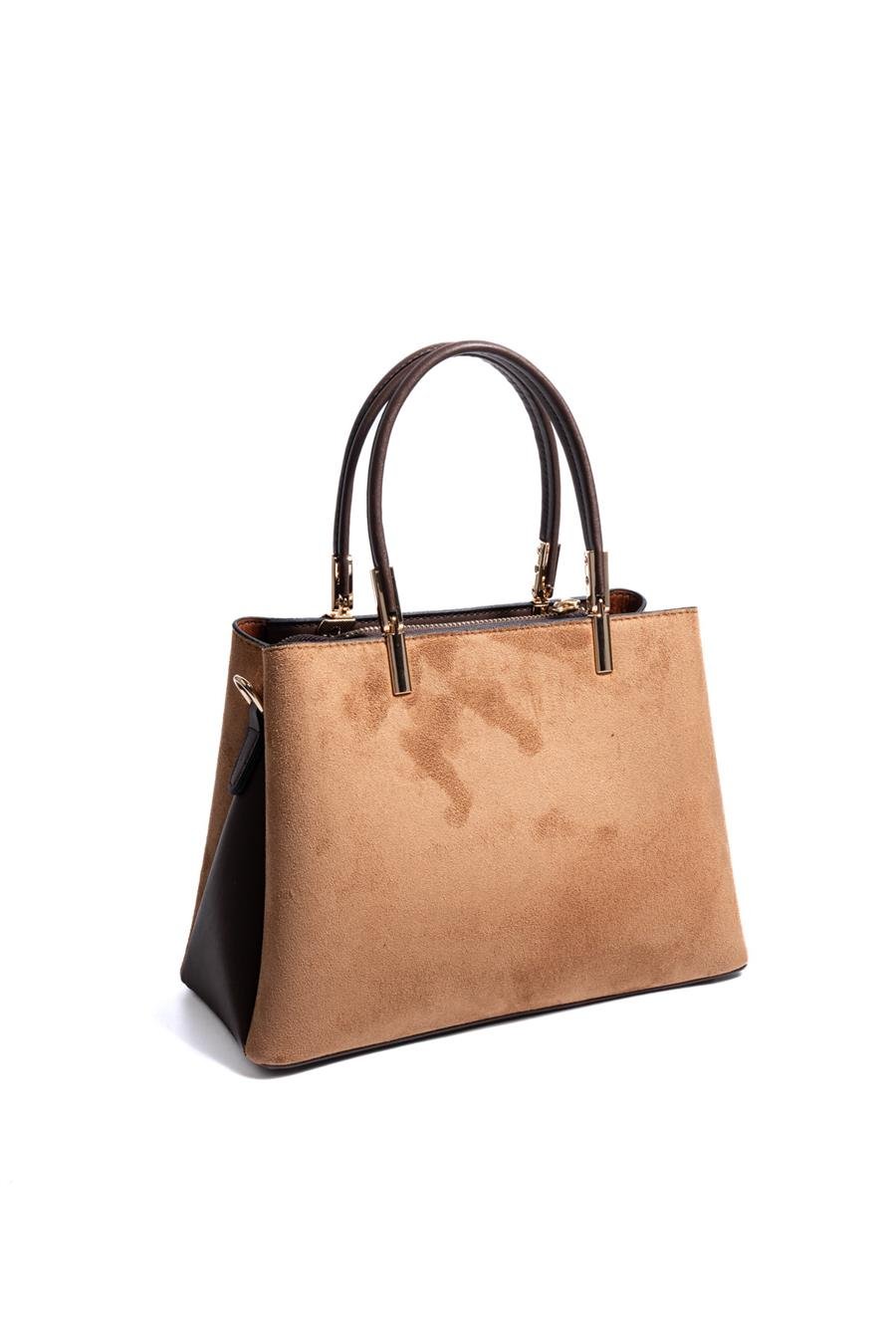 Silver & Polo SP1098 Kadın El Çantası Süet Taba-Kahve