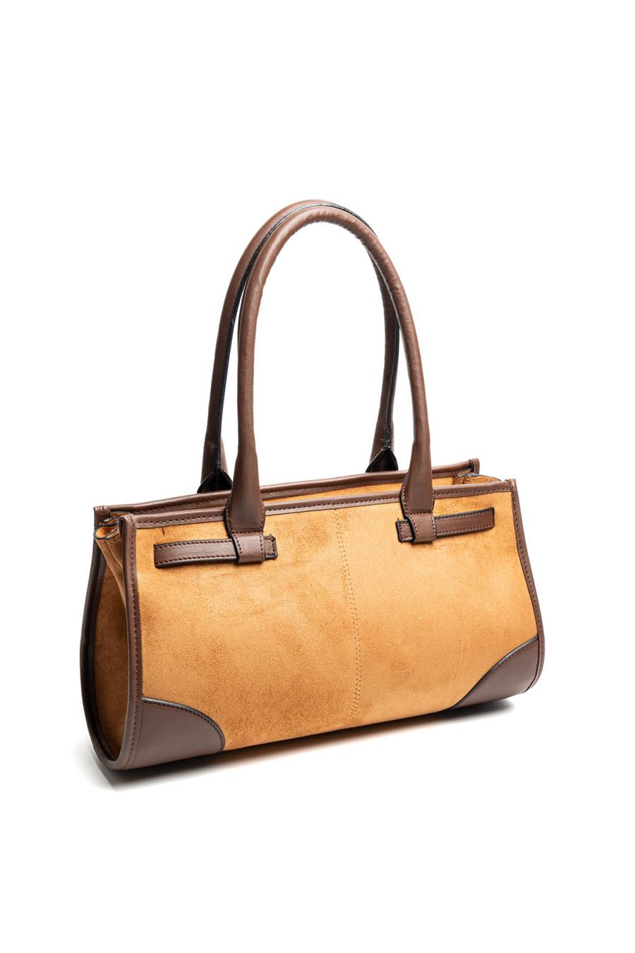 Silver & Polo SP1261 Kadın El Çantası Süet Taba-Kahve