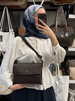 Nas Bag Kahverengi Çok Bölmeli Kapaklı Omuz Çantası - 985