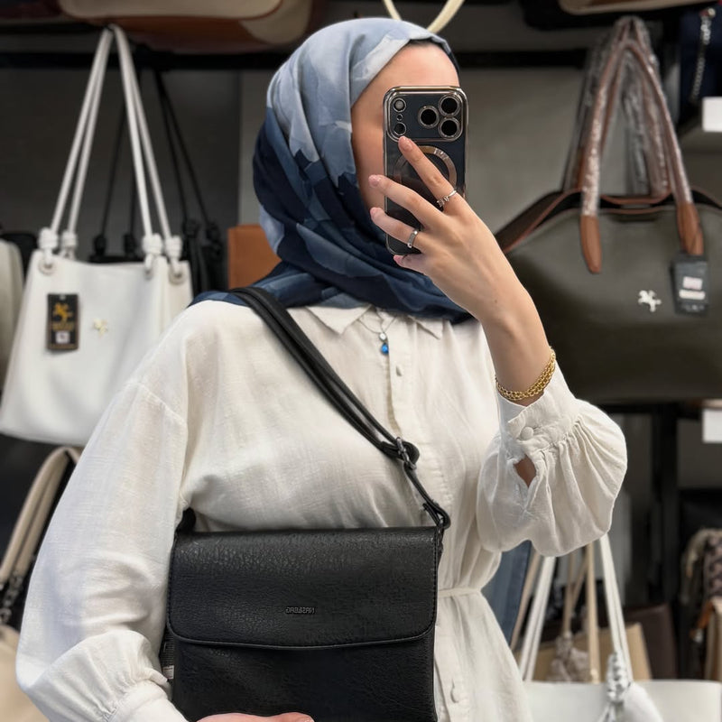 Nas Bag Siyah Victoria Çok Bölmeli Kapaklı Omuz Çantası - 985 - 3