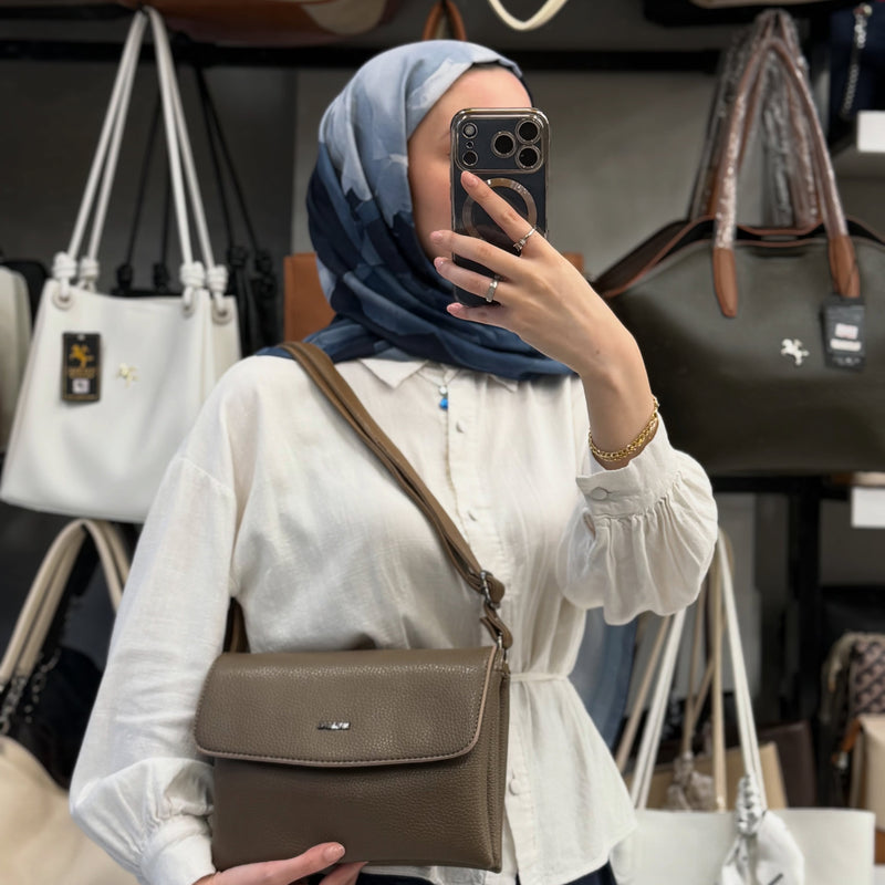 Nas Bag Vizon Lopez Çok Bölmeli Kapaklı Omuz Çantası - 985 - 2