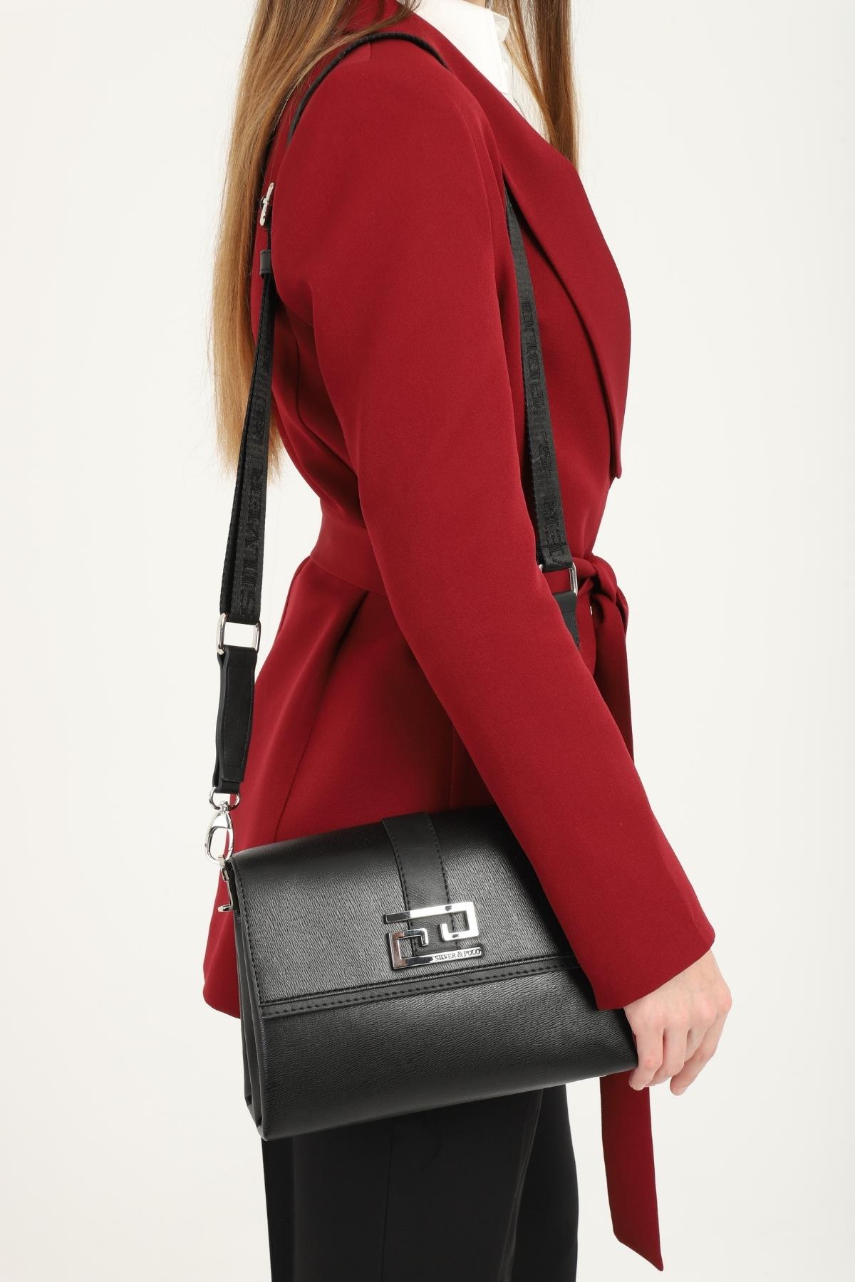 Silver & Polo Siyah - Siyah SP1009 Kadın Çapraz Çanta