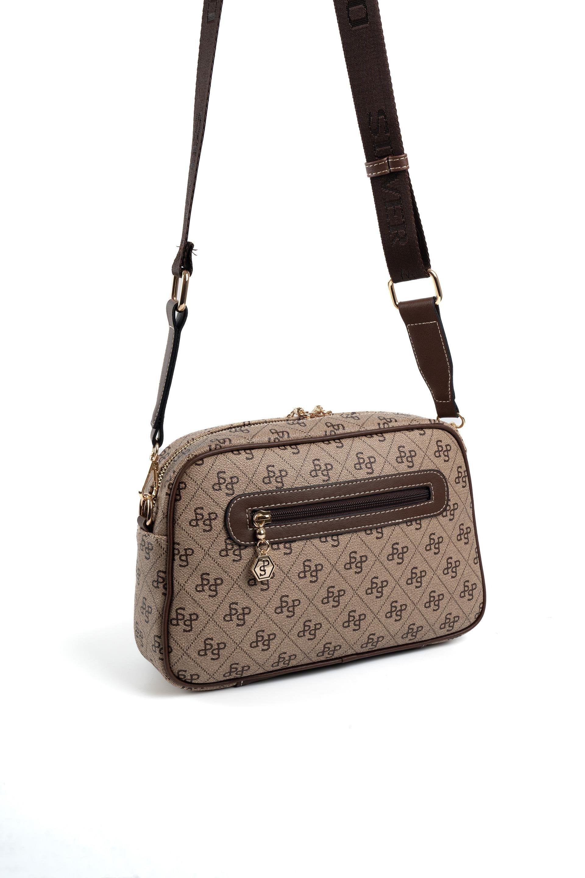 Silver & Polo Koyu Bej - Kahve SP1094 Kadın Çapraz Çanta