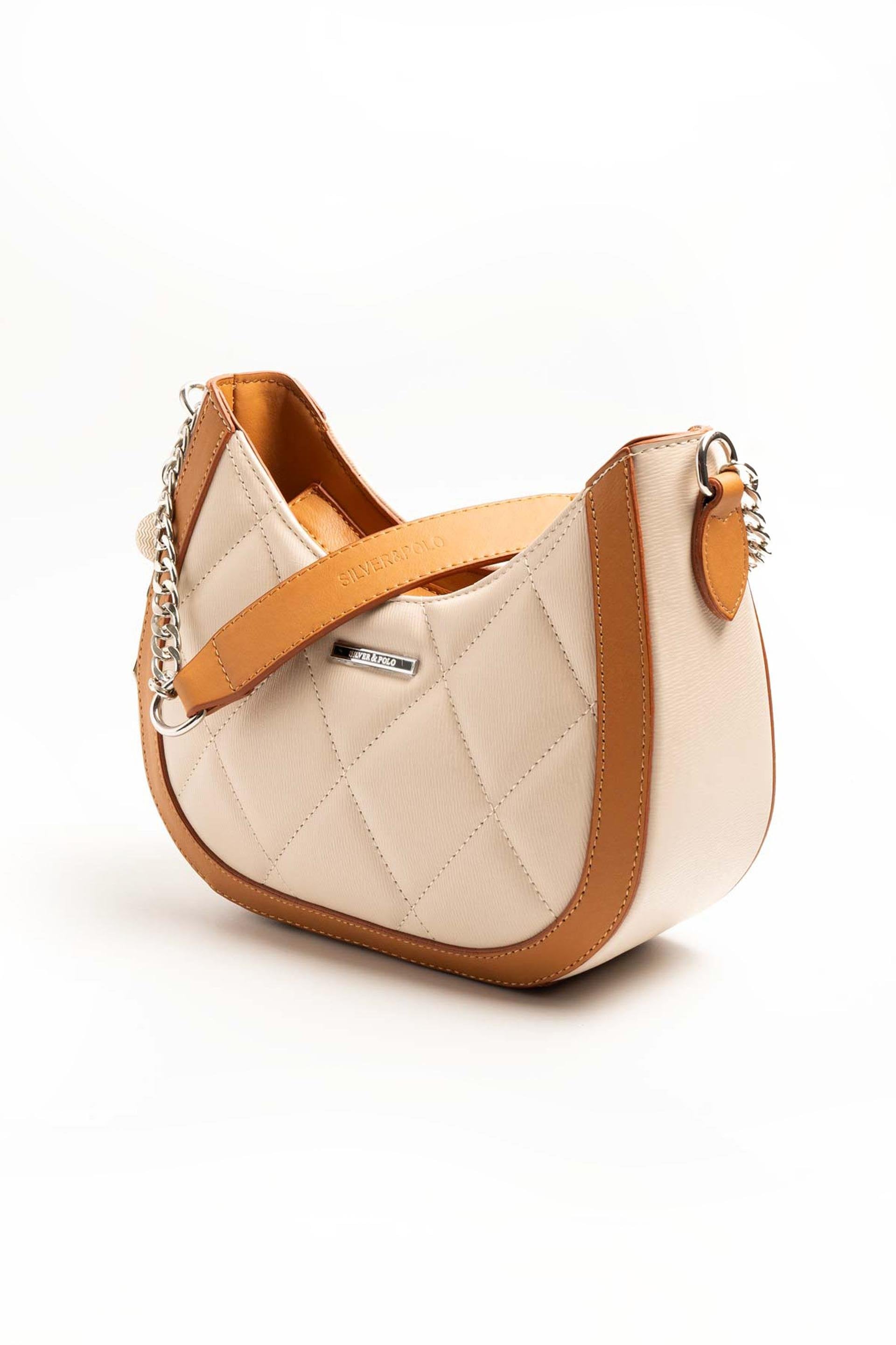 Silver & Polo Bej - A.Taba SP1168 Kadın Omuz Çantası