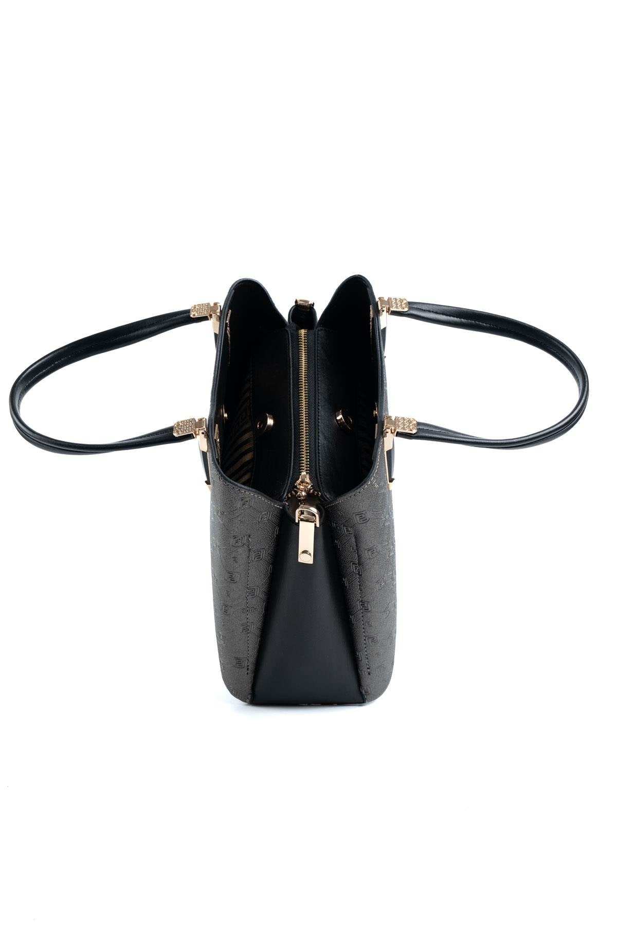 Silver & Polo Platin - Siyah SP1205 Kadın El Çantası