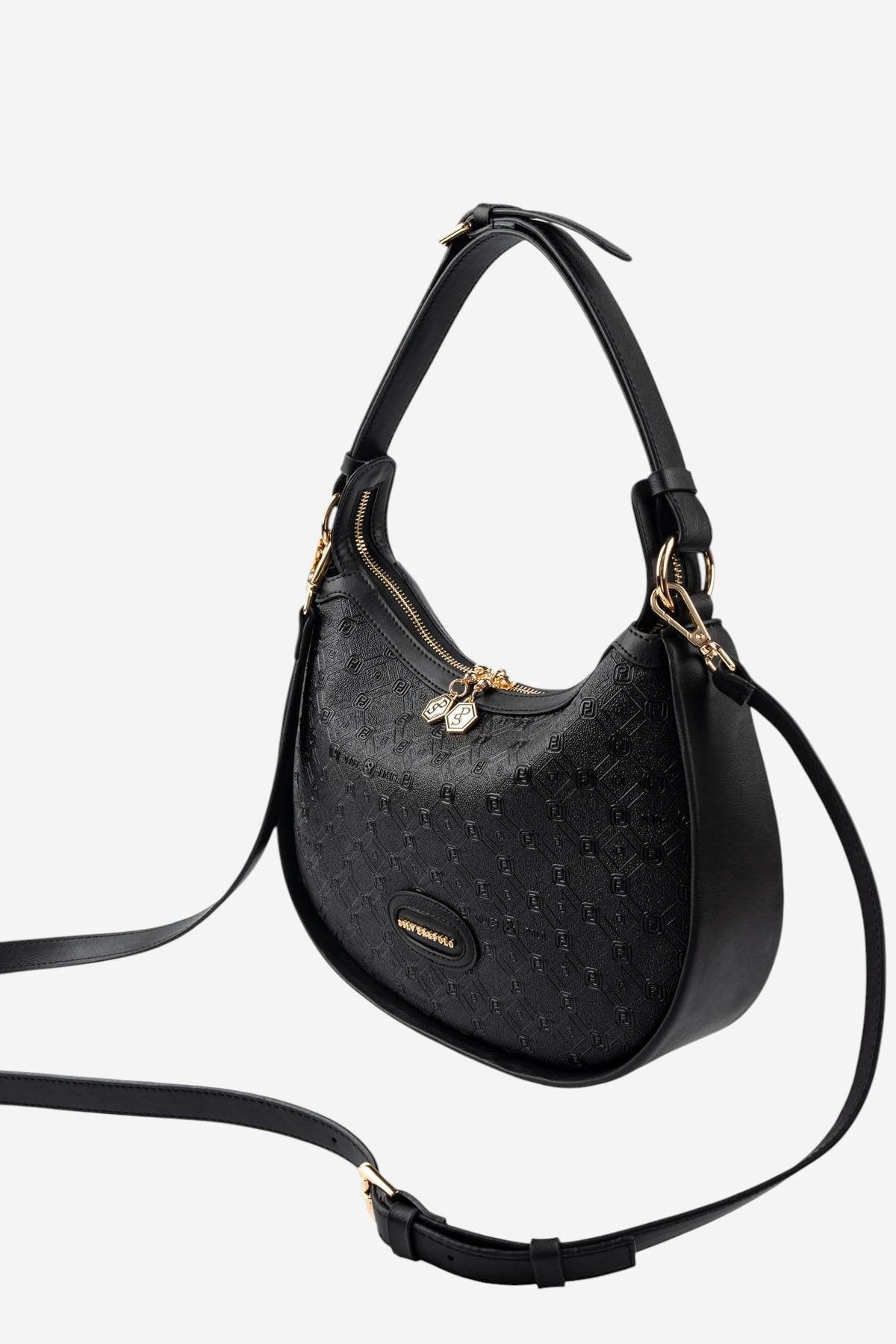 Silver & Polo SP1263 Kadın Omuz Çantası Logolu Siyah