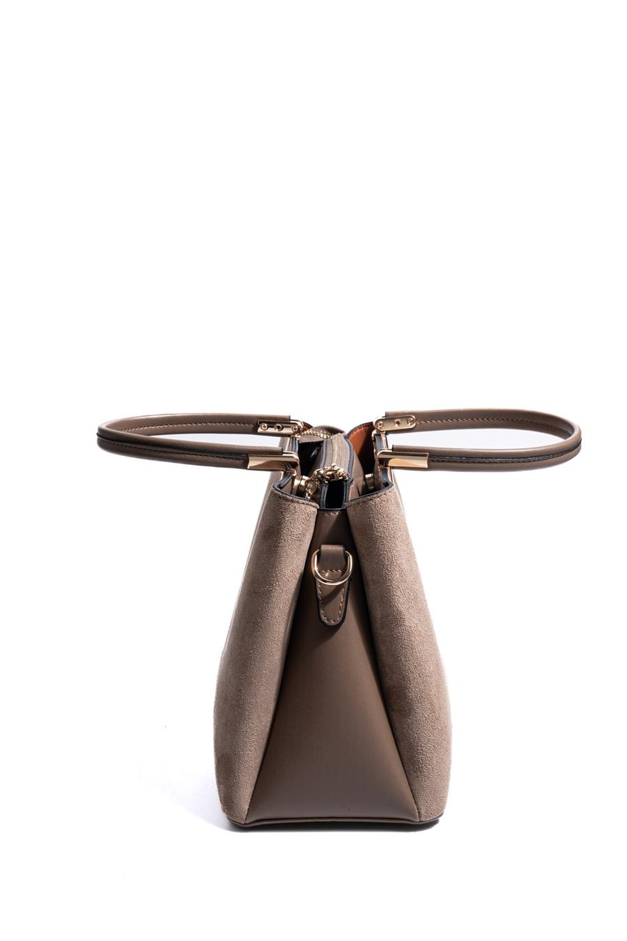 Silver & Polo SP1098 Kadın El Çantası Süet Vizon