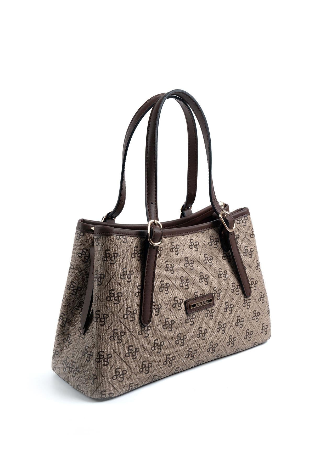 Silver & Polo Koyu Bej - Kahve SP1252 Kadın El Çantası