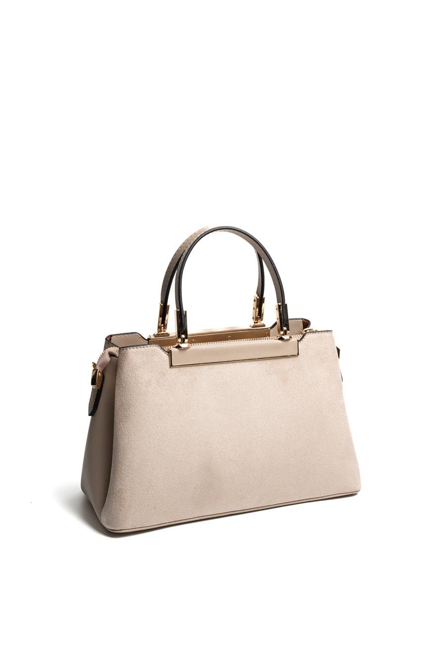 Silver & Polo SP913 Kadın El Çantası Süet Bej-Kum