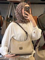 Nas Bag Kum Kahve Ayarlanabilir Askılı Yumuşak Deri Kadın Hobo Omuz Çantası - 1525