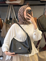 Nas Bag Siyah Ayarlanabilir Askılı Yumuşak Deri Kadın Hobo Omuz Çantası - 1525
