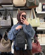 MEGA BAG Siyah Su Geçirmez Paraşüt Kumaş Sırt ve Bodybag Çanta - M-222