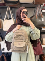 MEGA BAG Açık Vizon Orta Boy Çok Gözlü Su Geçirmez Sırt Çantası - M-255