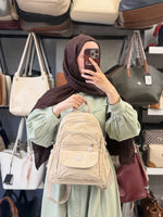 MEGA BAG Krem Orta Boy Çok Gözlü Su Geçirmez Sırt Çantası - M-255