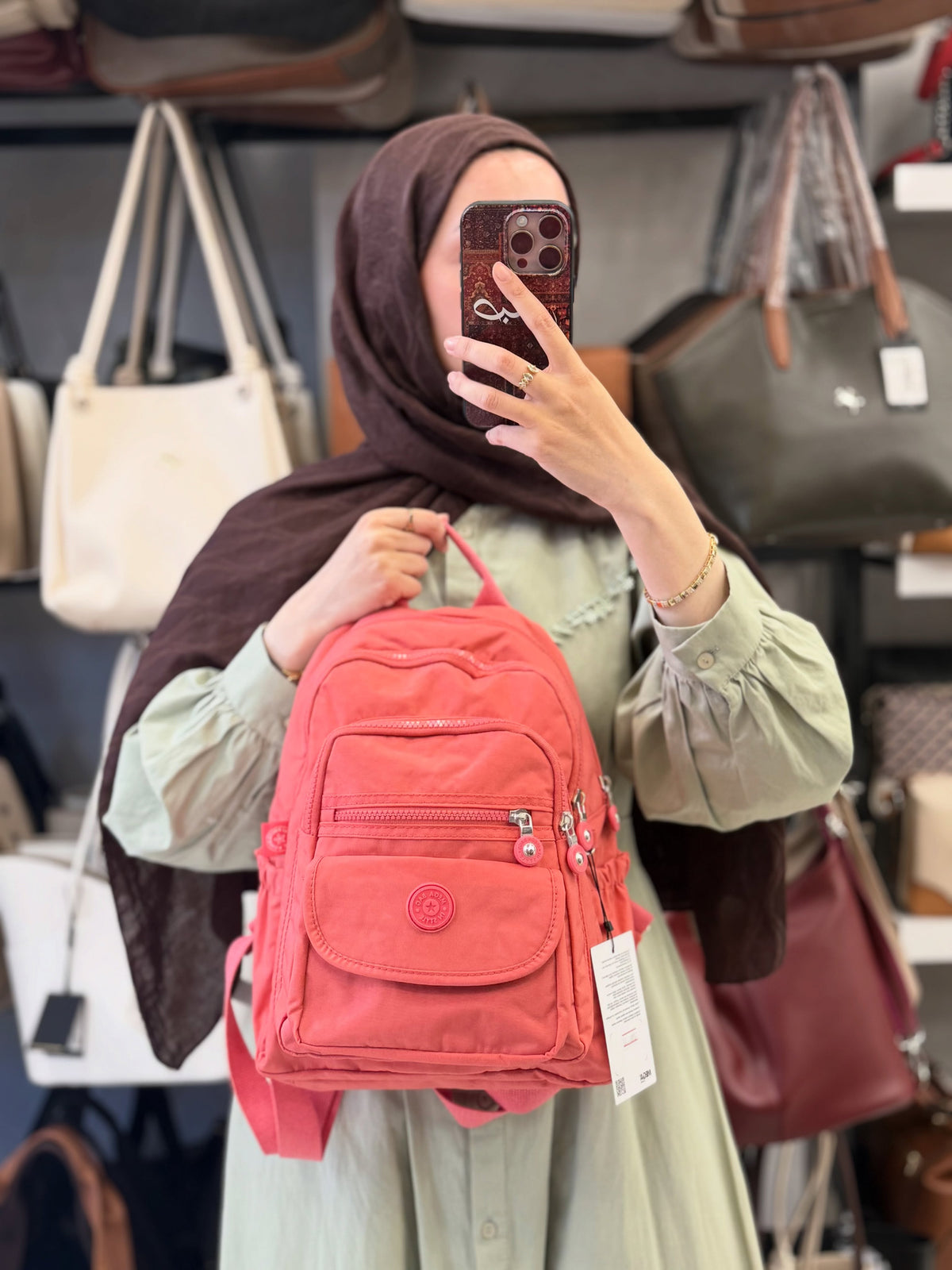 MEGA BAG Pembe Orta Boy Çok Gözlü Su Geçirmez Sırt Çantası - M-255