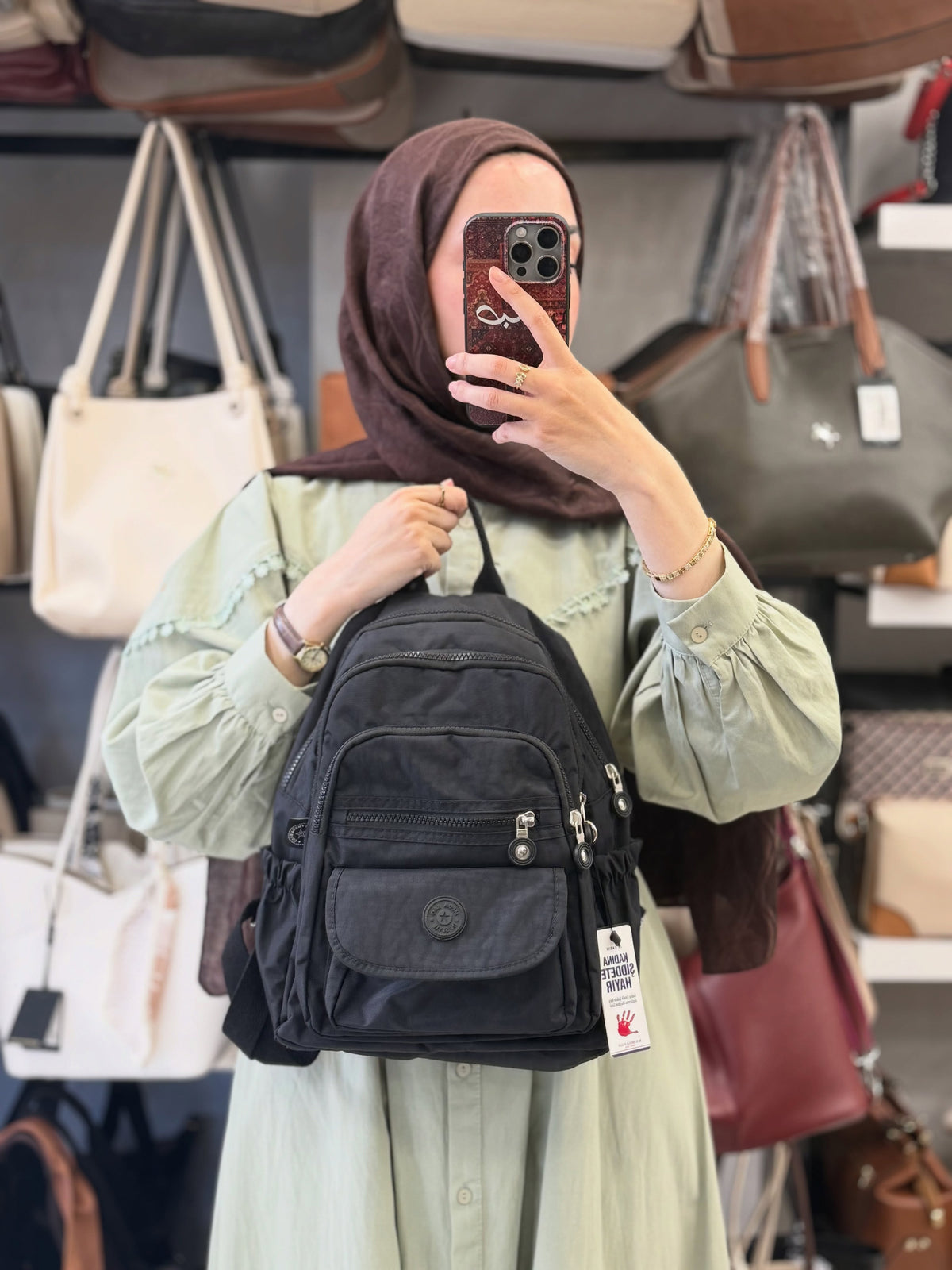 MEGA BAG Siyah Orta Boy Çok Gözlü Su Geçirmez Sırt Çantası - M-255