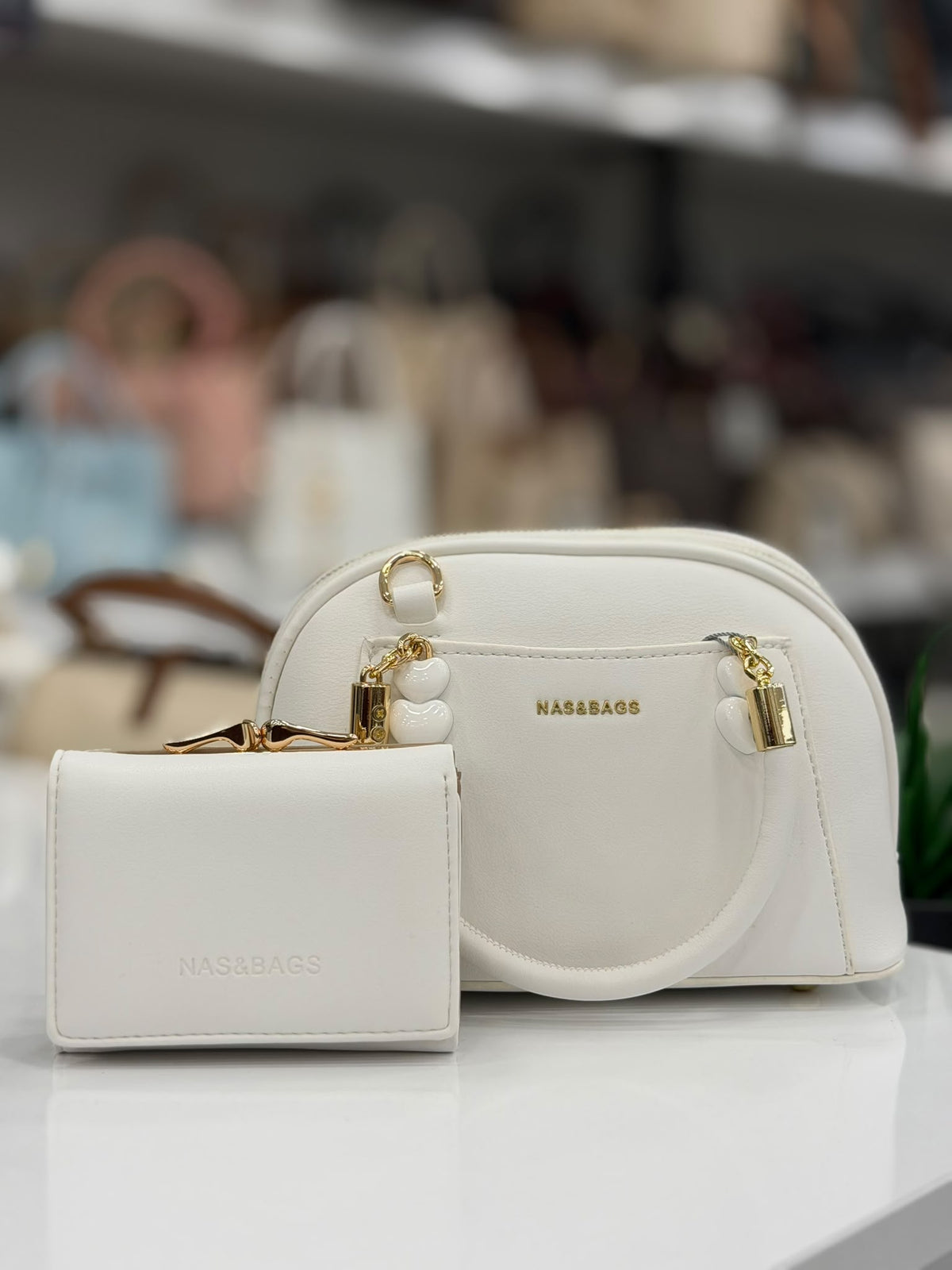 Nas Bag Çok Bölmeli Kadın Beyaz El ve Çapraz Çantası - NS26019