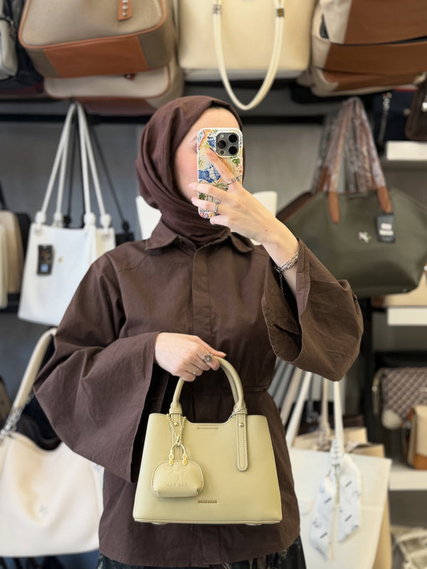 Nas Bag Mini Çanta Charm'lı ve Cüzdanlı Kadın El & Omuz Çantası Seti (3'lü Set) - NS26022
