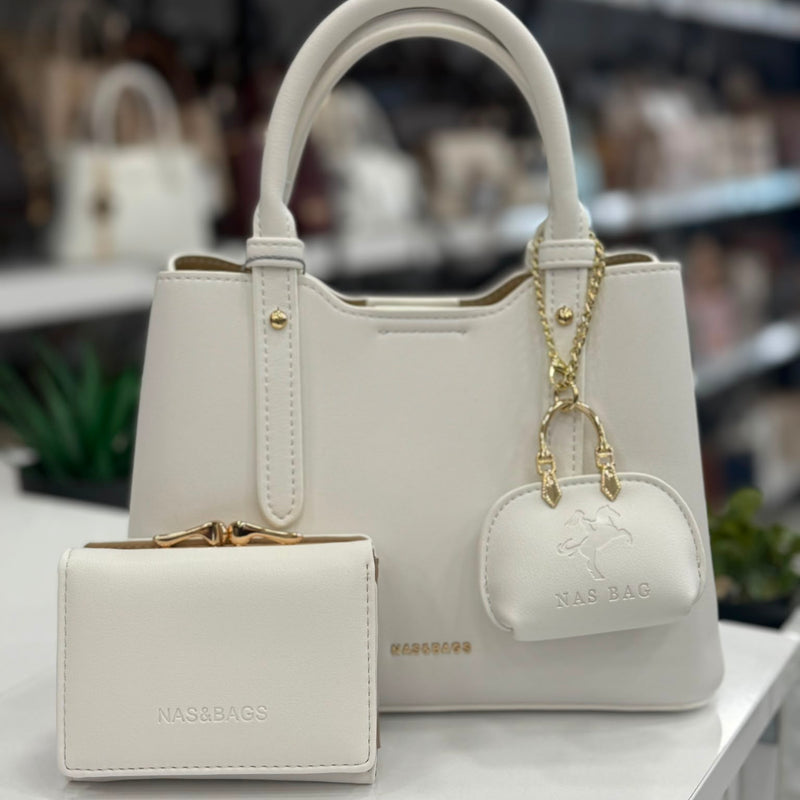 Nas Bag Mini Çanta Charm'lı ve Cüzdanlı Kadın El & Omuz Çantası Seti (3'lü Set) - NS26022 - 4