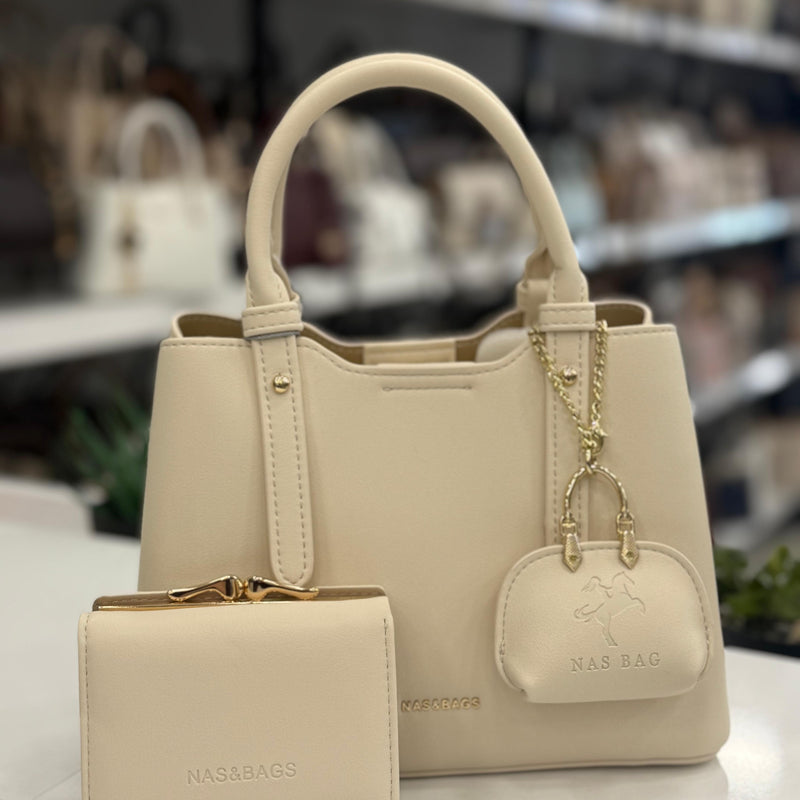 Nas Bag Mini Çanta Charm'lı ve Cüzdanlı Kadın El & Omuz Çantası Seti (3'lü Set) - NS26022 - 6