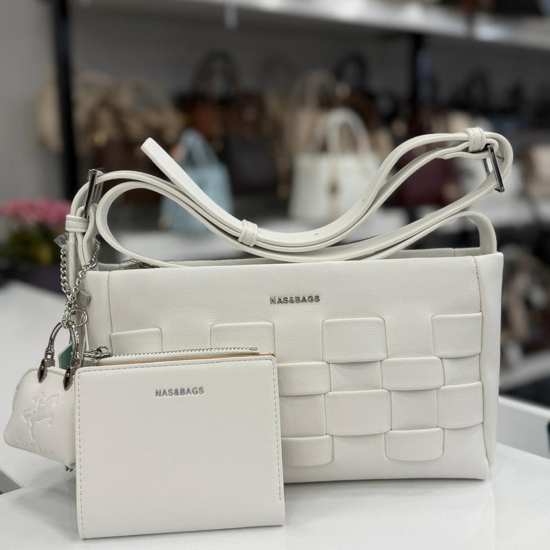 Nas Bag Örgü Desenli Çanta & Kartlık Seti - ns26038 - 2