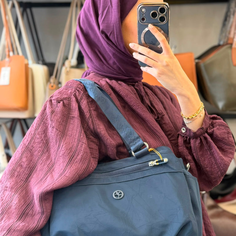 Nas Bag Lacivert Su Geçirmez Çok Bölmeli Kadın Çantası - NS26072 - 9