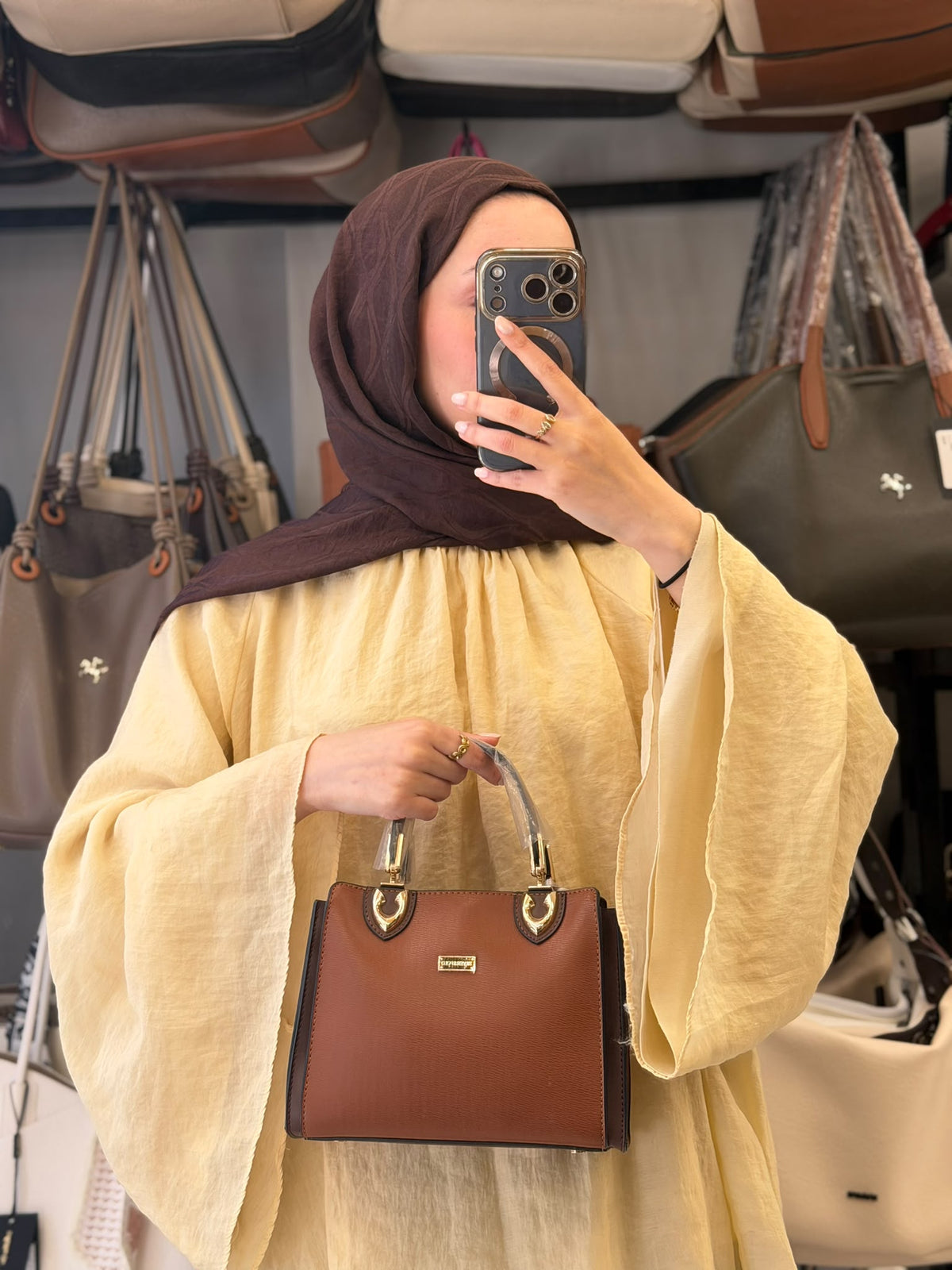 Silver Polo Taba Kahve 3 Bölmeli Ayarlanabilir Çapraz Askılı Kadın El ve Omuz Çantası - SP1133