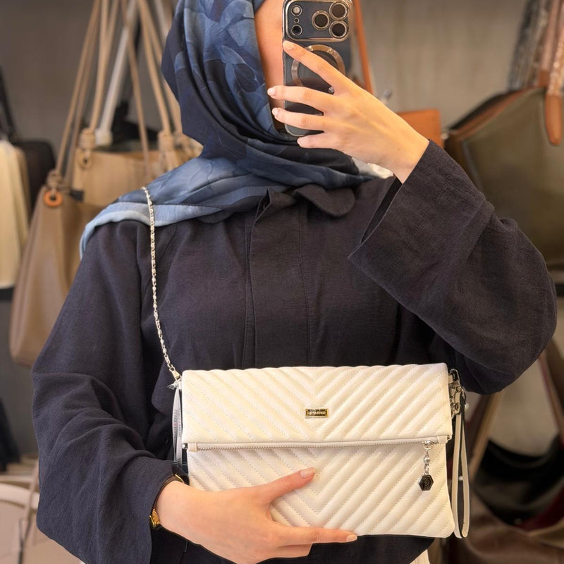 Silver & Polo Kapitone Detaylı Clutch & Omuz Çantası - SP1134 - 30