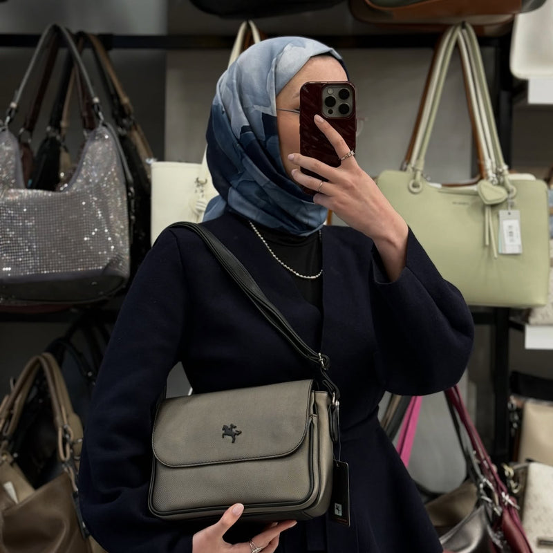 NASBAG Gri Lacts Victoria Çapraz Çanta  - 1289 - 1