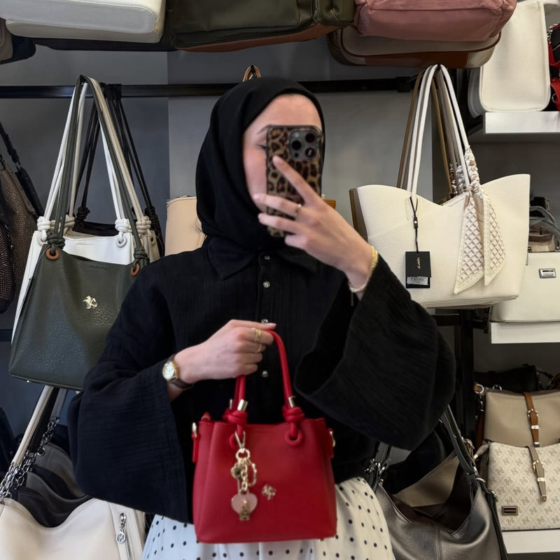 Nas Bag Kadın Charmlı Mini El ve Çapraz Çanta - 1498 - 45