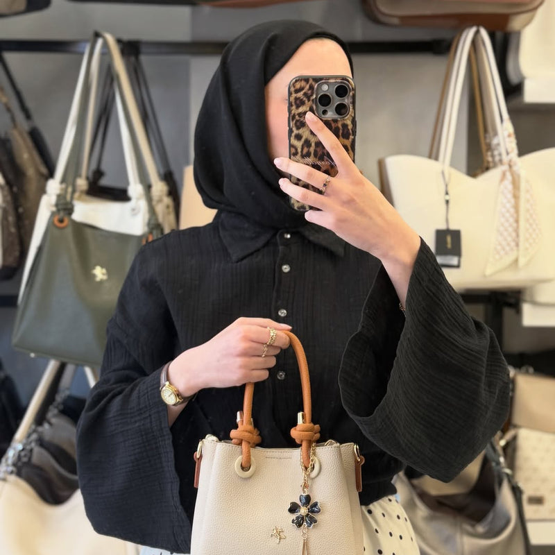 Nas Bag Kadın Charmlı Mini El ve Çapraz Çanta - 1498 - 47