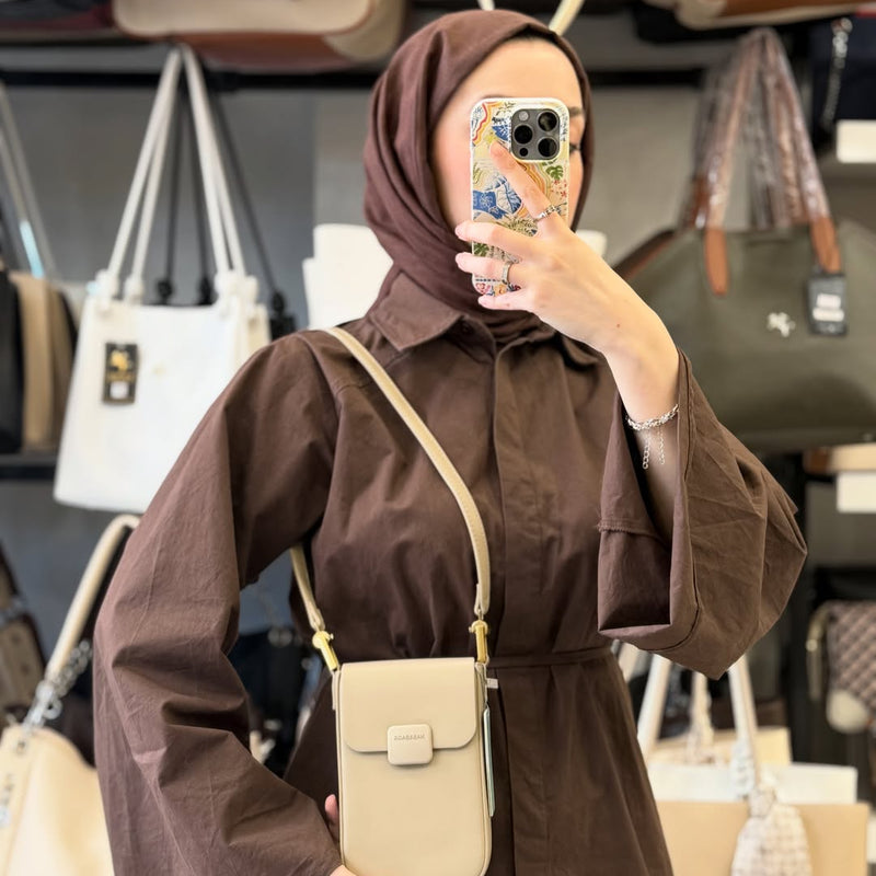NASBAG Özel Seri - Çok Bölmeli Deri Vizon Telefon Çantası - NS26032