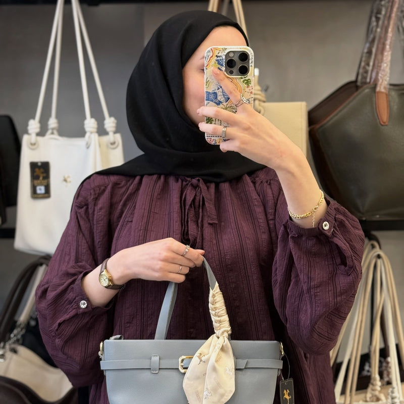Nas Bag Zarif Fularlı Kadın Çantası - 1541 - 6
