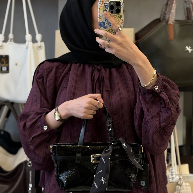 Nas Bag Zarif Fularlı Kadın Çantası - 1541 - 5