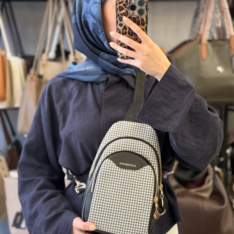 Silver Polo Siyah Kazayağı Bodybag Kadın Çantası - SP959 - 1