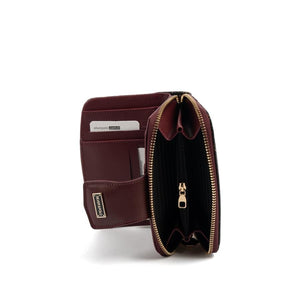 Silver & Polo SP874 Kadın Cüzdan & Kartlık Monogram Kahve Sarı-Bordo