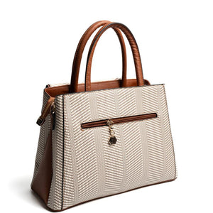 Silver & Polo SP1264 Kadın El Çantası Hasır Bej-Taba