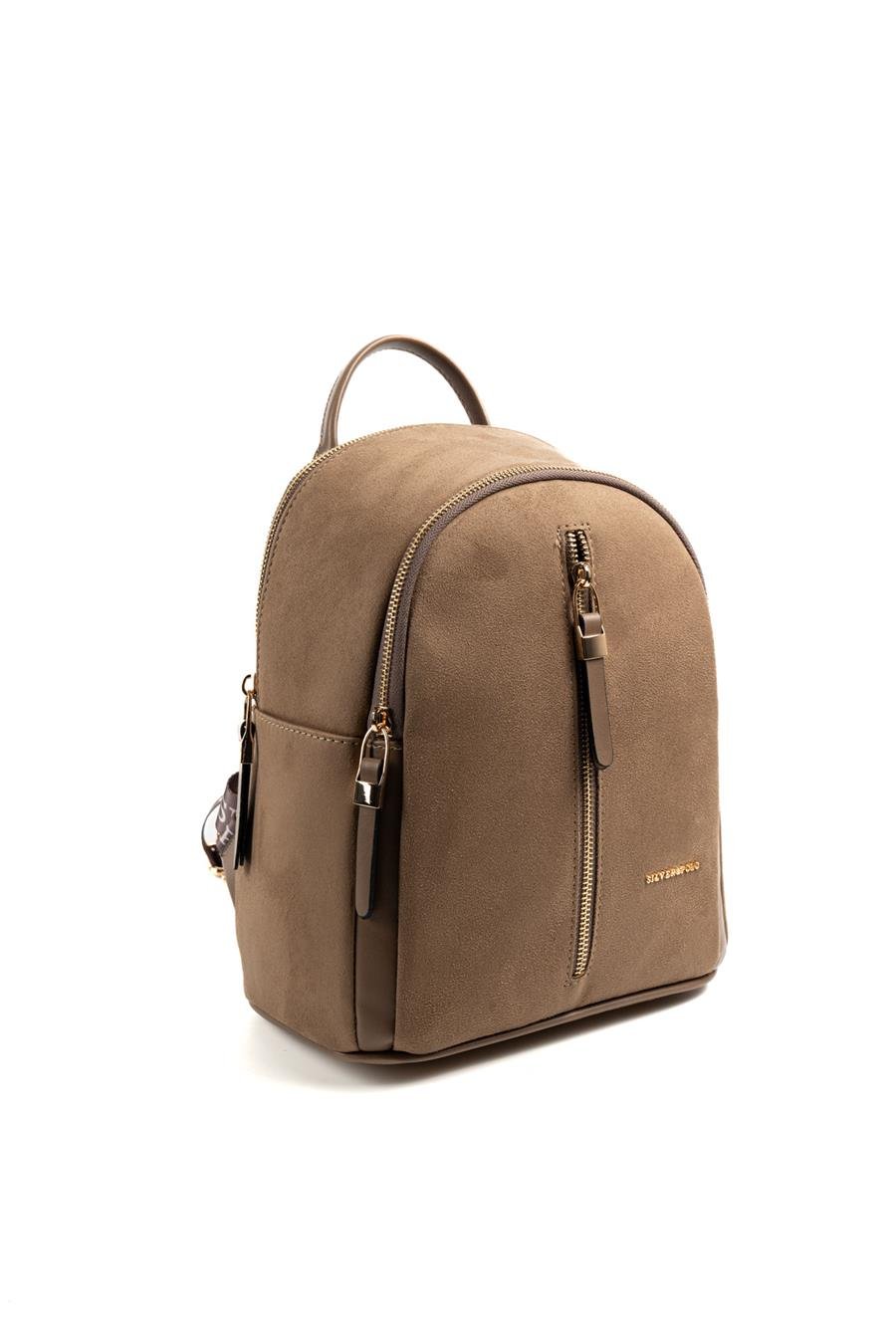 Silver & Polo SP901 Kadın Sırt Çantası Süet Vizon