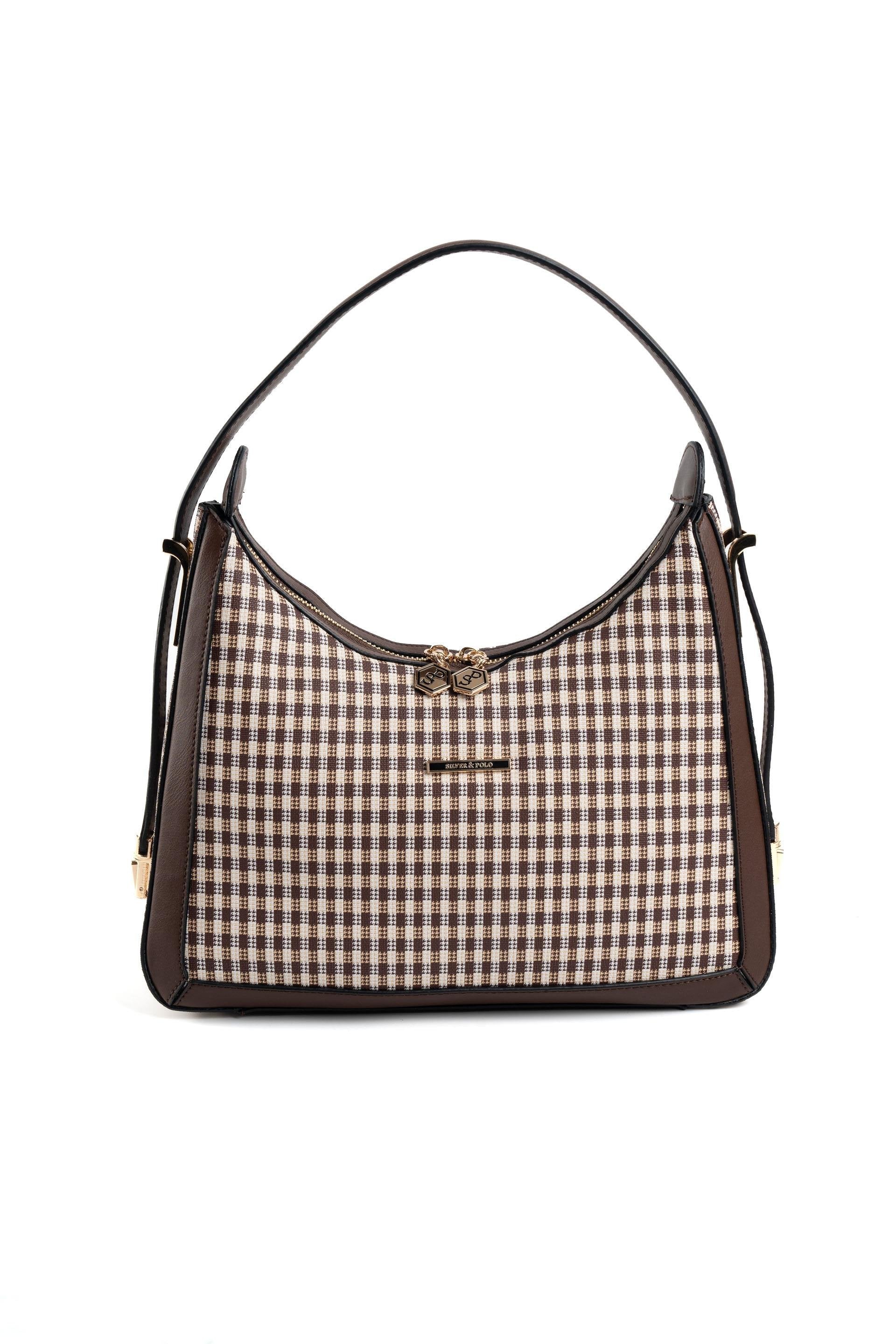 Silver & Polo Kahve Sarı - Kahve SP1187 Kadın Omuz Çantası